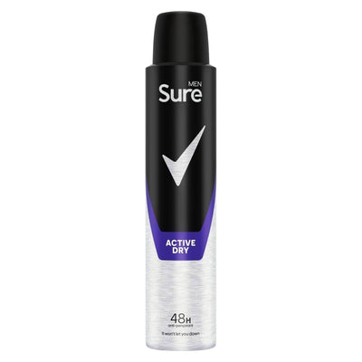 Men SURE - ACTIVE DRY - Deodorant Body Spray for Men - ( 1X6 ) 200ml