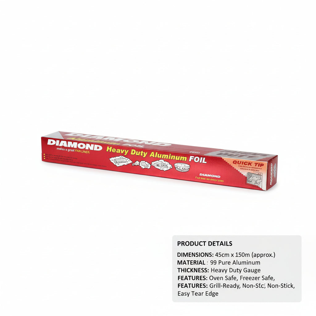 Aluminum Foil - Heavy Duty Type (Diamond) - Food Wrap - 45 CM - Pack of 24