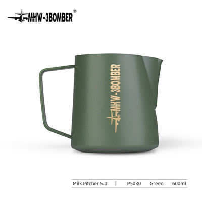 Coffee Cartel - MHW3 Bomber - Milk Pitcher-600ml - Wilderness Green, Stainless Steel, Version 5.0 - P5030