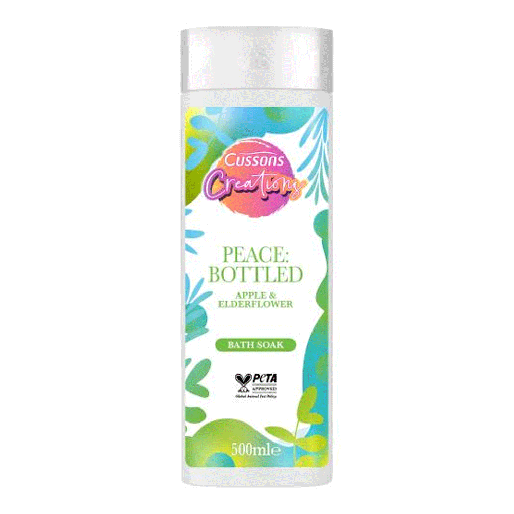 CUSSONS Creations - BATH SOAK - PEACE BOTTLED - Apple & Elderflower - 500ml