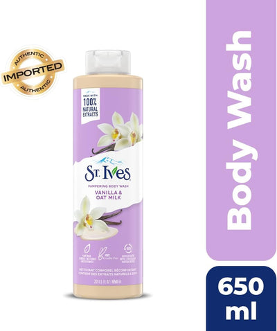 ST. Ives - Vanilla & Oat Milk Made - Pampering Cleanser - Shower Body Wash - 650 ml / 22 Fl. Oz
