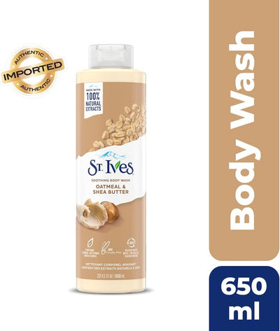 ST. Ives - Oatmeal & Shea Butter Body Wash - Moisturizing Body Wash for Sensitive and Dry Skin - 650 ml / 22 Fl. Oz.