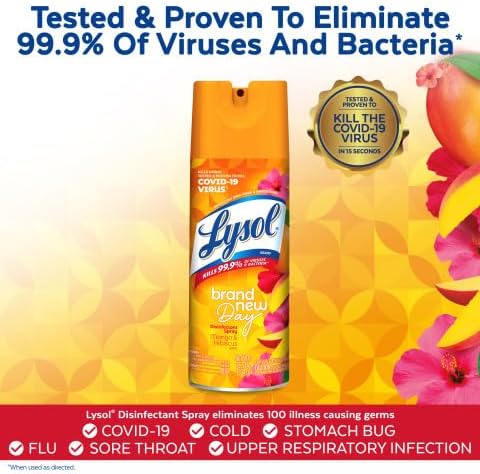 Lysol - Disinfectant Spray - Mango & Hibiscus Scent - 19Oz