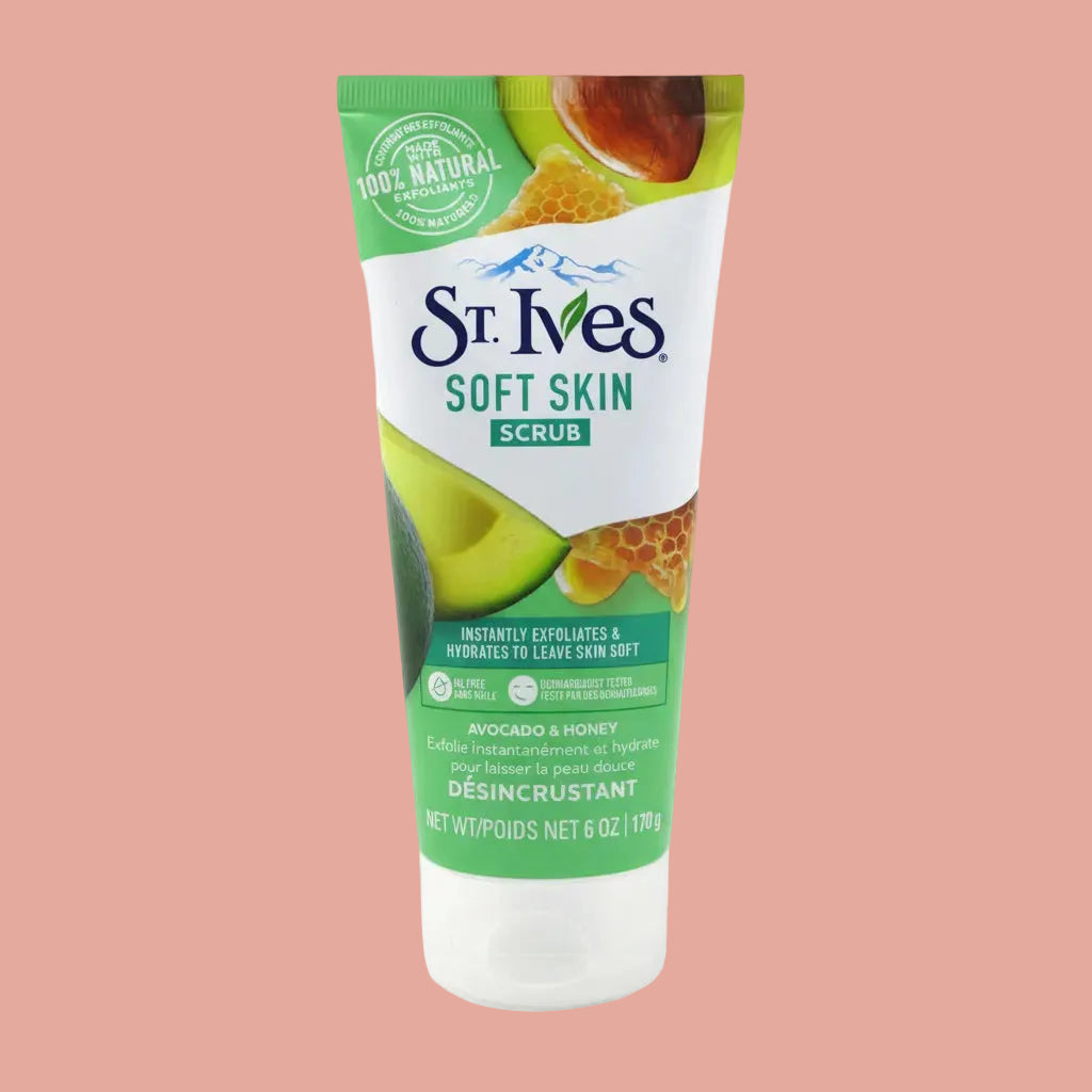 St. Ives - SOFT SKIN SCRUB - AVOCADO & HONEY - 170g - 6 pcs box packing - USA