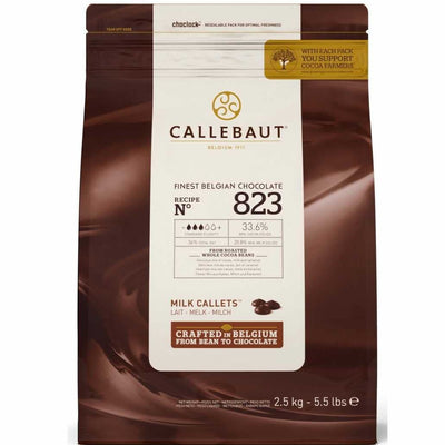 Callebaut - Finest Belgian Chocolate – 33% Milk Chocolate Callets - 823 - 2.5 KG