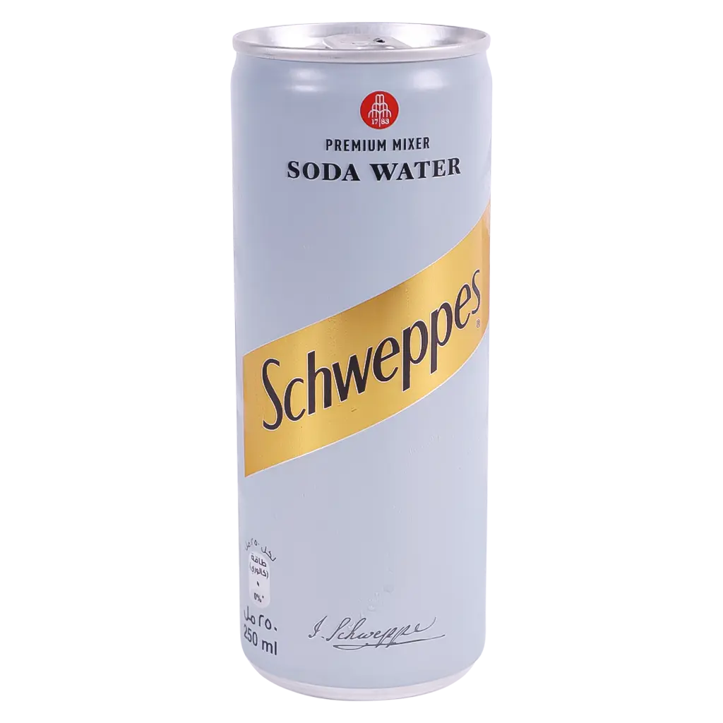 Schweppes - SODA WATER - Premium Mixer - 300ml Can