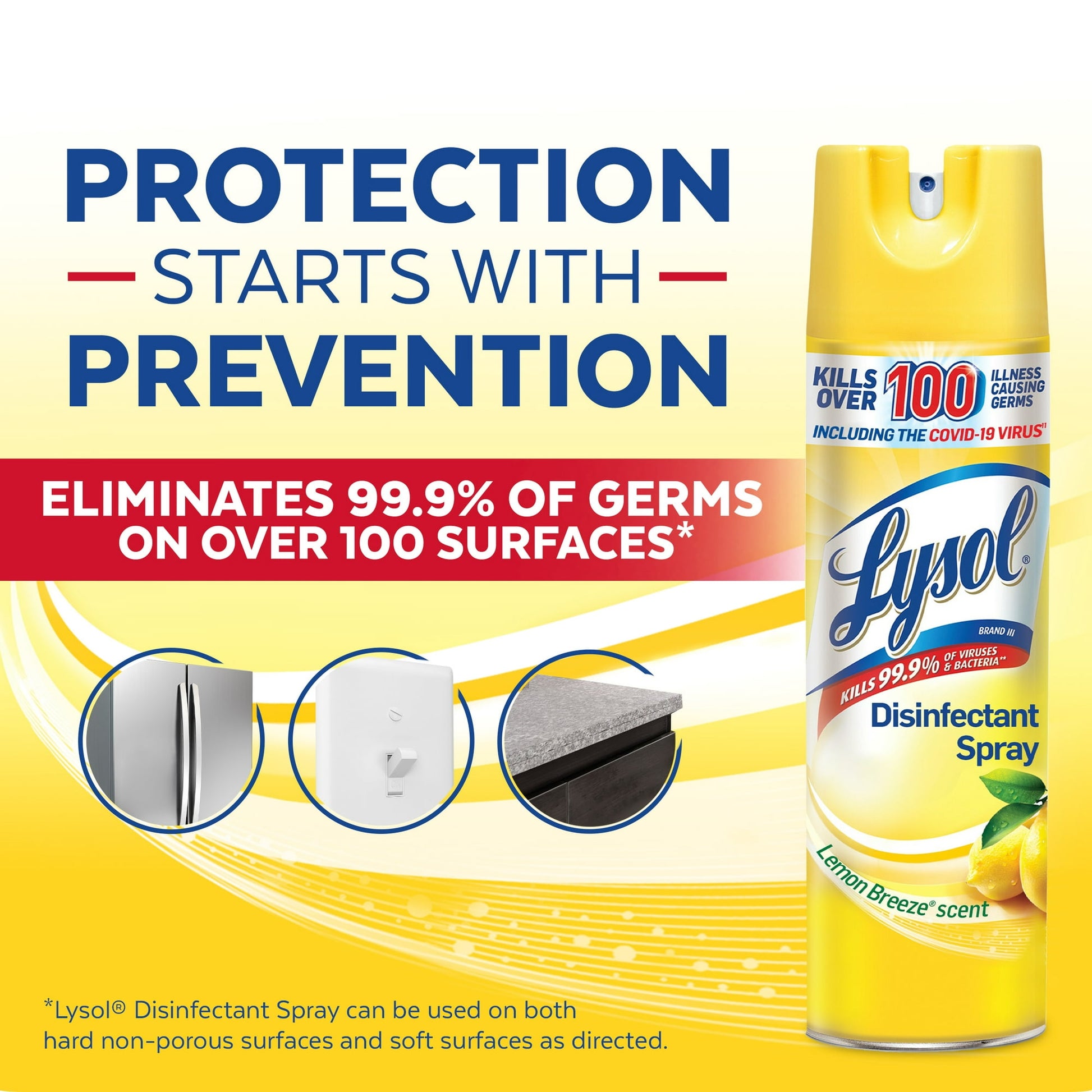 Lysol - Disinfectant Spray - Lemon Breeze Scent 19Oz