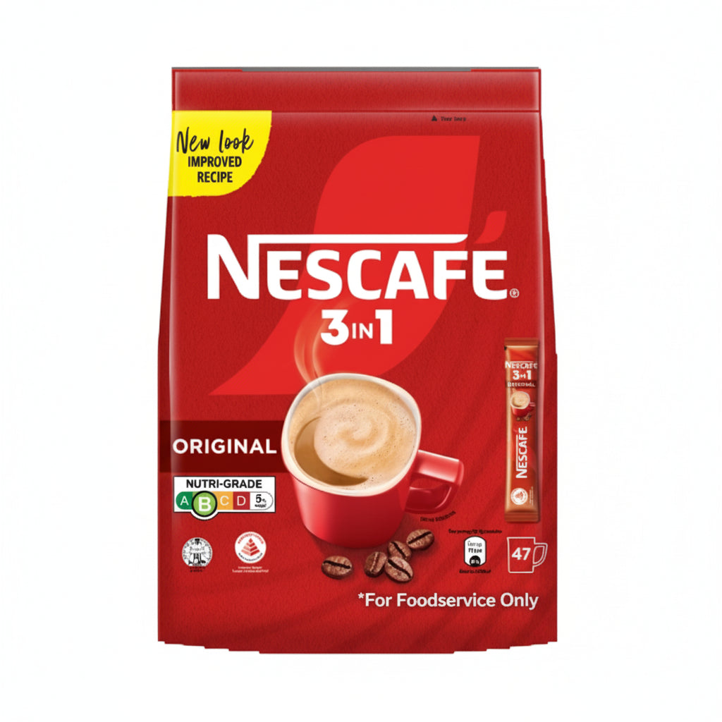 NESCAFE - ORIGINAL AROMATIC & BALANCED - 3IN1 Premix Coffee - 24 Pouches per Carton - Each Pouch 25 Sachets - Each Sachet 18g - Each Pouch 450g