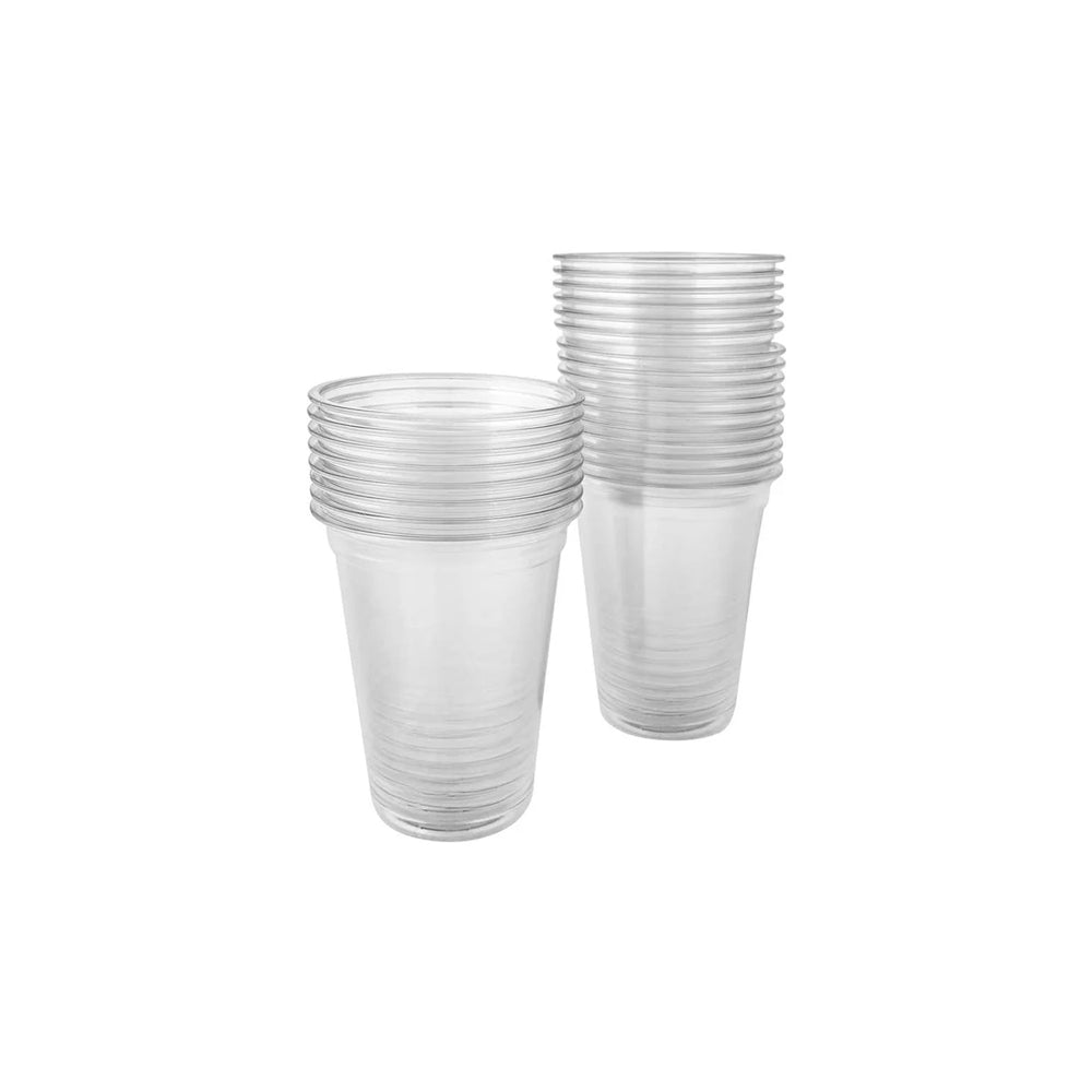 Orinex - Clear Party Cups - Disposables - Plastic Cups - 24-Pack (18oz / 532ml) - Heavy Cold Drink Cups