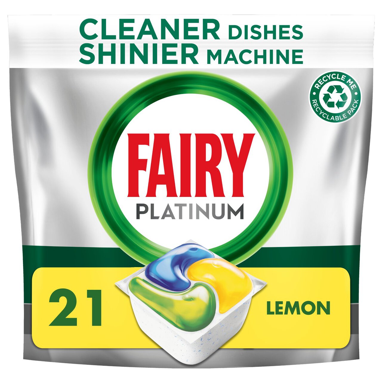 Fairy - Platinum - All in One Dishwasher Capsules - Lemon - 21s