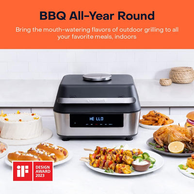 Nutricook - Smart Indoor Grill & Air Fryer XL - NC-AFG960 - Grilling & Air Frying - Black & Aluminium - 2 Years Warranty