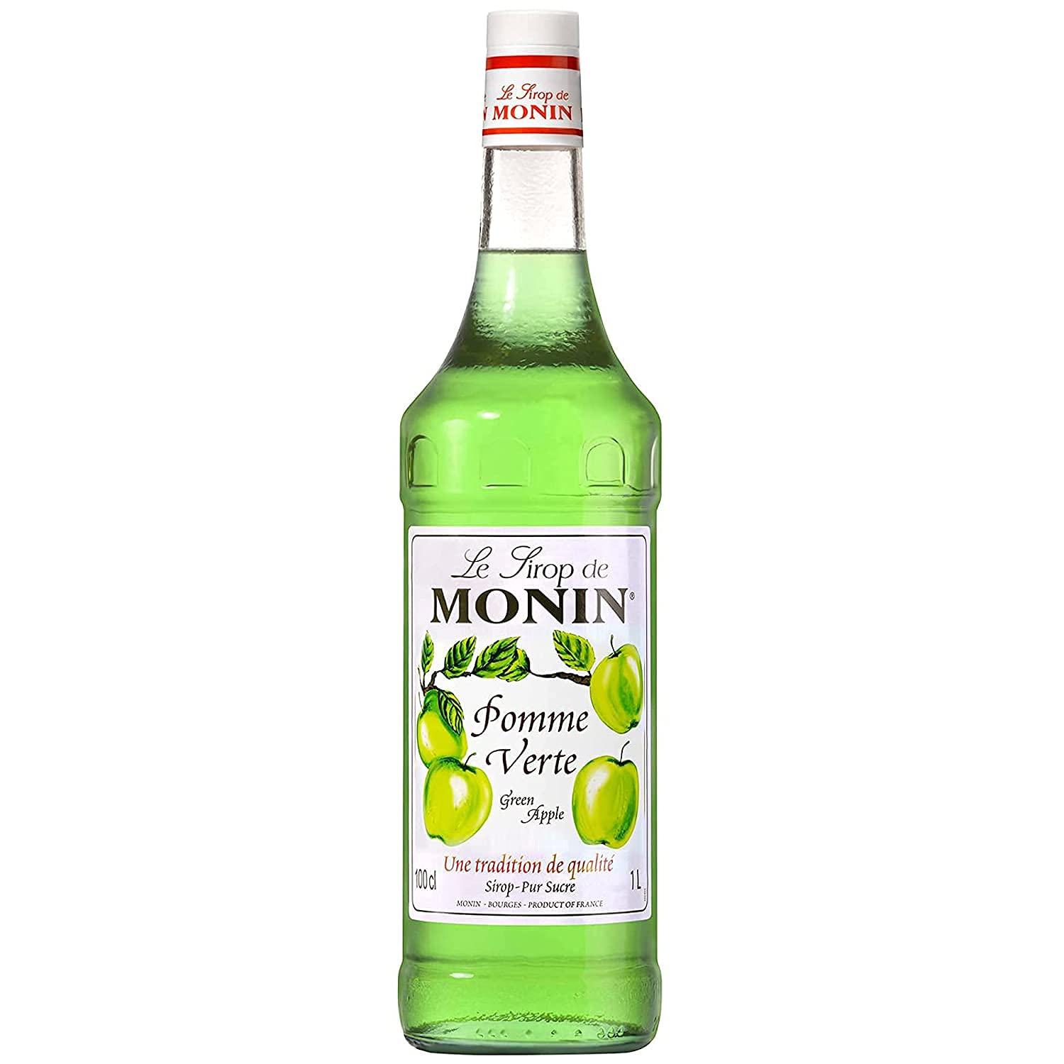 Monin - Green Apple - Flavoured Syrup - Large - 1000 ml - Le Sirop De Monin