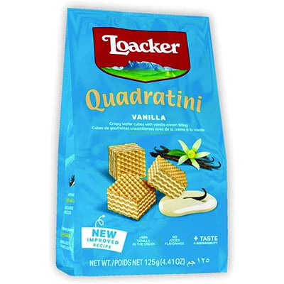 Loacker - Quadratini - Vanilla - Bite Size Wafer Cookies - 125 gm
