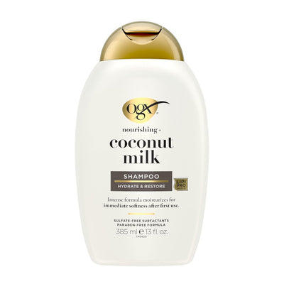 OGX - Nourishing - Coconut Milk - Moisturizing Shampoo - Hydrating & Restoring Shampoo - For Softer Hair - Paraben-Free, Sulfate-Free Surfactants - 13 fl. oz