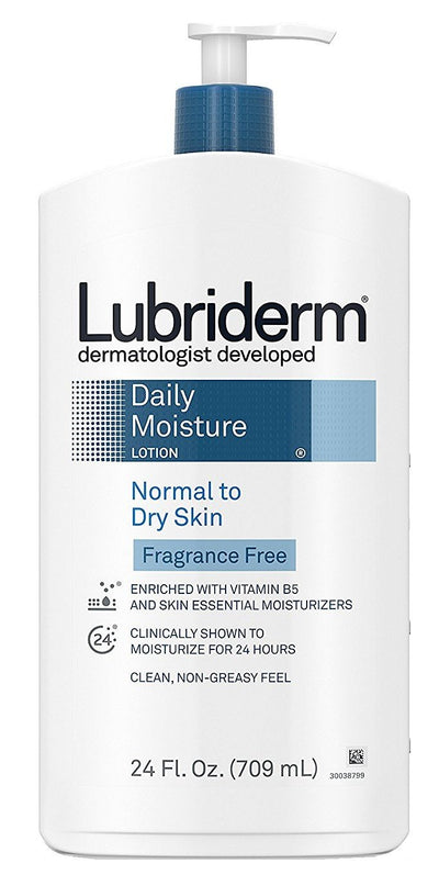 Lubriderm - Daily Moisture Lotion - Fragrance-Free - 24 Ounce - Normal to Dry Skin (709ml) (Pump) 24Oz/709Ml (Usa)