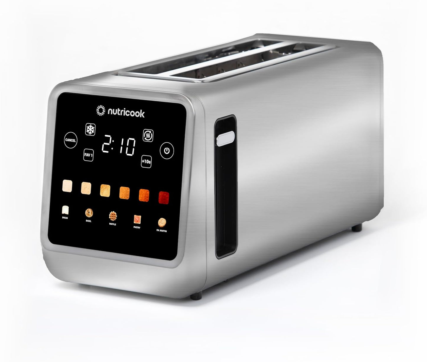 Nutricook - Toasti - Smart Toaster With Touch Screen - Essential - NC-TS401 - Family Breakfast - Aluminium Silver - 2 Years Warranty - 4 Slice Digital Toastie