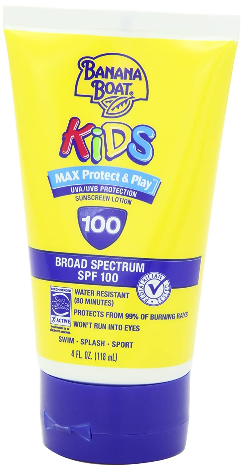 Banana Boat - Kids Max - Protect &amp; Play - Broad Spectrum Sunscreen - SPF 100 - 4Oz/118Ml