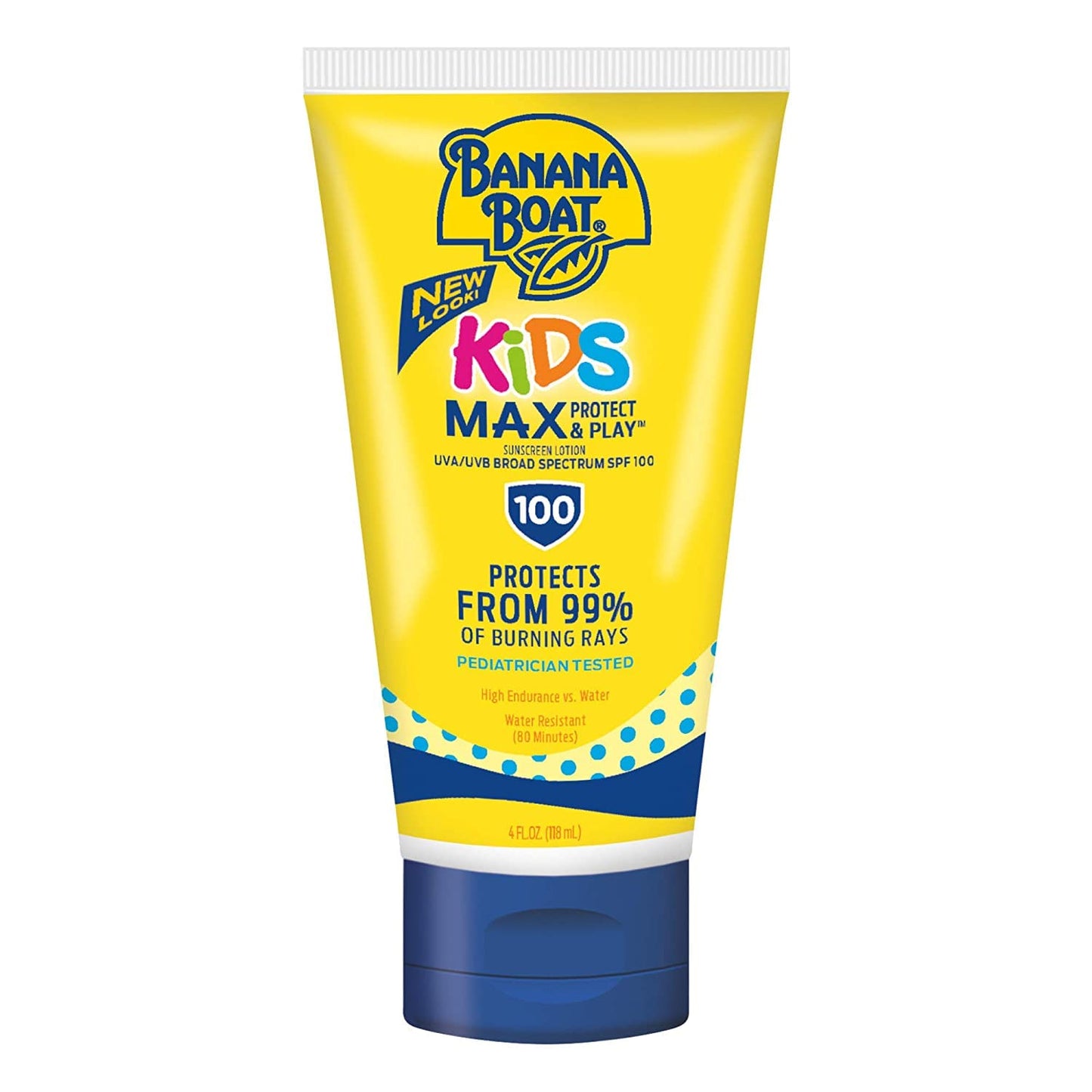 Banana Boat - Kids Max - Protect & Play - Broad Spectrum Sunscreen - SPF 100 - 4Oz/118Ml