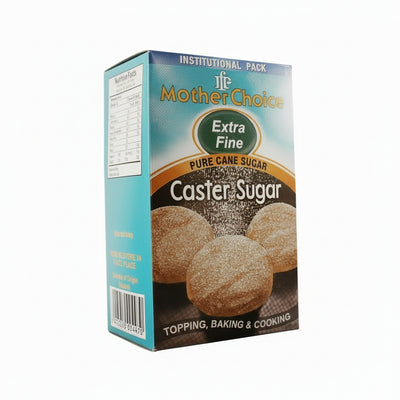 Box of Mother Cho Caster Sugar with branding and product details.