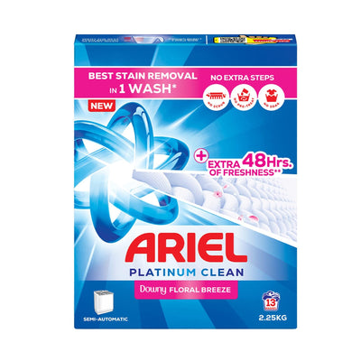 Ariel - Detergent Powder - Semi - Automatic - Downy Floral Breeze - Platinum Clean - 2.25Kg