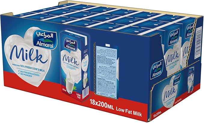 Almarai - PLAIN MILK LOW FAT - 200ml X 18
