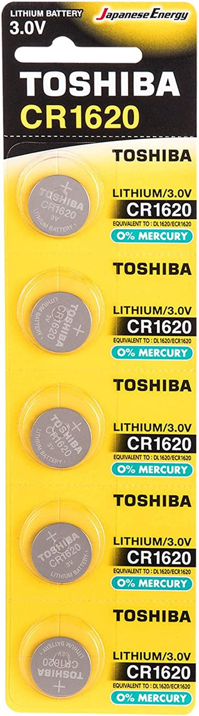 Toshiba - CR1620 3V - Lithium Coin Cell Battery - Pack of 5