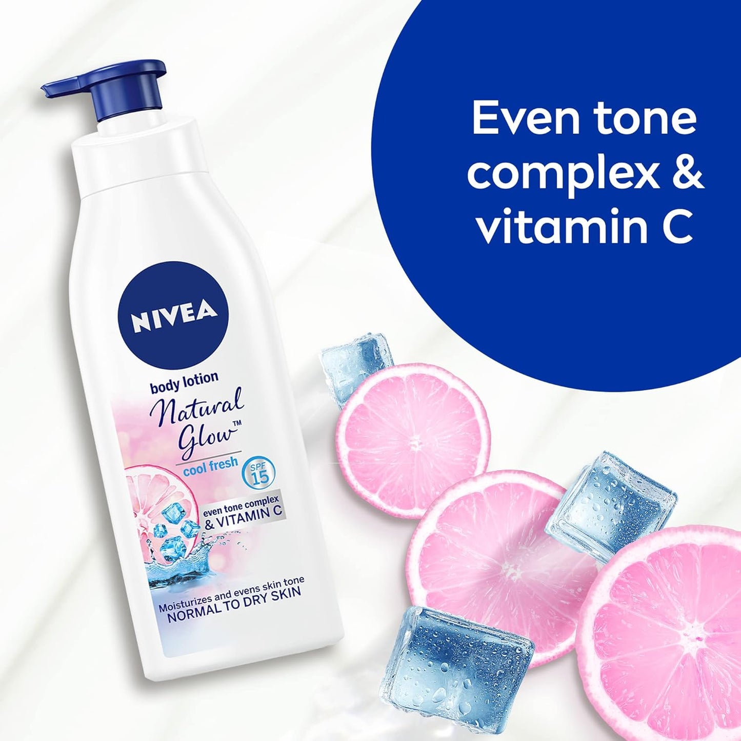 Nivea - Body Lotion - Natural Glow - Cool Fresh With Vit C - For Normal To Dry Skin - 400ml