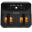 Black Nutricook air fryer with digital display on a white background