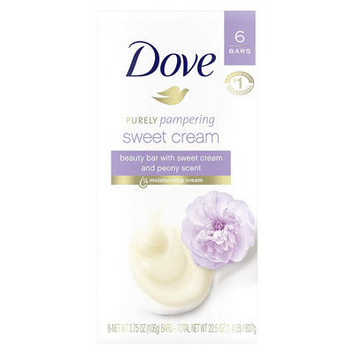 Dove Soap - Indulging - Sweet Cream & Peony - Beauty Bar - 106g - US - 6 Pack