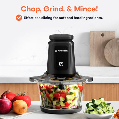 Nutricook - Choppi XL - Chopper - NC-CH1200 - Meal Prep - Black - 2 Years Warranty - 1 Glass Bowl
