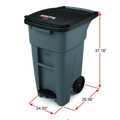 Rubbermaid - Commercial Products - Rollout Garbage Can (with Wheels) 120 L (32 Gallon) - Blue (1971946)