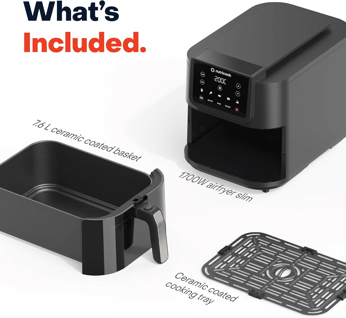 Nutricook - Air Fryer - NC-AFS200 - XL Capacity - Black - 2 Years Warranty
