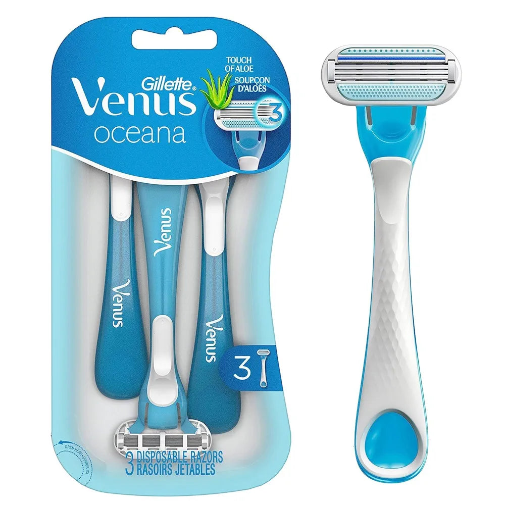 Gillette - VENUS - OCEANA - 3 Blades Disposable Razors for Women - 3 Piece Pack