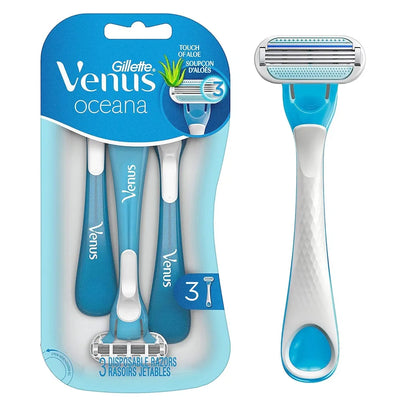 Gillette - VENUS - OCEANA - 3 Blades Disposable Razors for Women - 3 Piece Pack