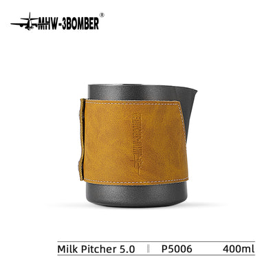 Coffee Cartel - MHW3 Bomber - Milk Pitcher-400ml - Black, Stainless Steel, Without Handle - P5006