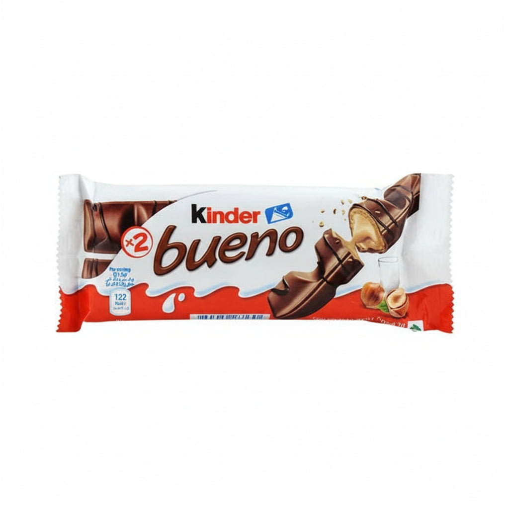 Kindler Bueno chocolate bar packaging on a white background