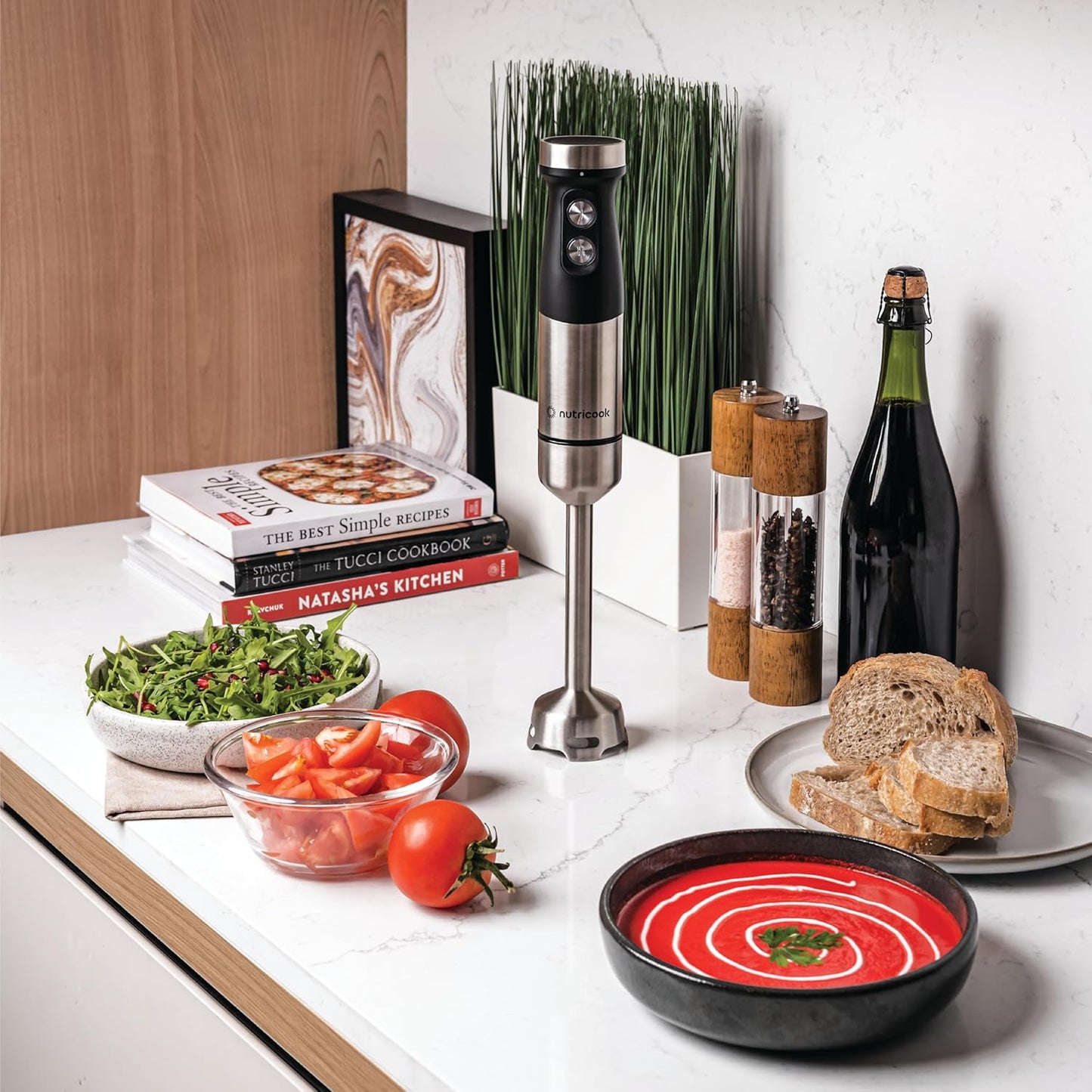 Nutricook - Hand Blender - NC-HB100 - Professional Blending - Black Aluminium - 2 Years Warranty