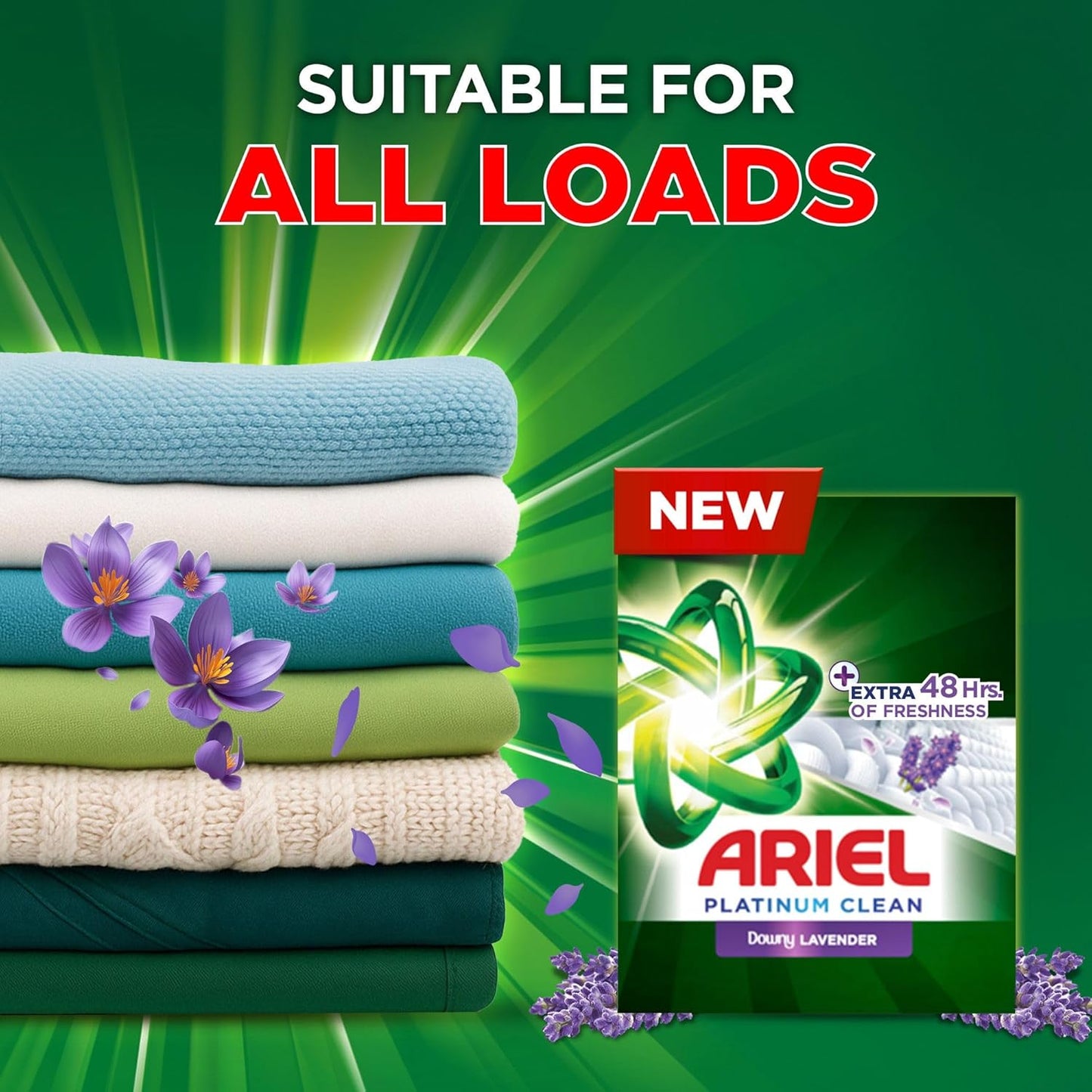Ariel - Detergent Powder - Automatic - Downy Lavender - Platinum Clean - 2.25Kg