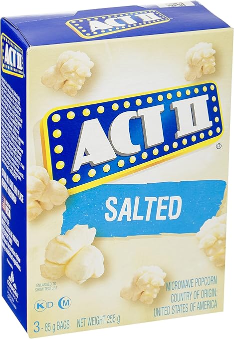 ACT II - Microwave Popcorn - Salted Flavor - 3In1 Box - 255g