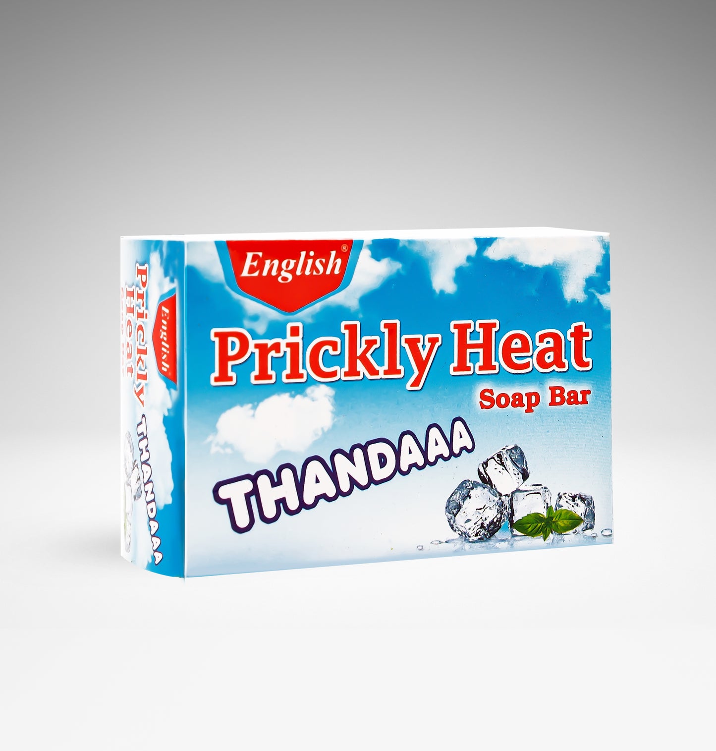 English - Prickly Heat Thandaa Soap - 95gm Deep Cleansing Gentle Bar - Pack of 12