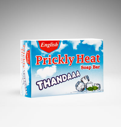English - Prickly Heat Thandaa Soap - 95gm Deep Cleansing Gentle Bar - Pack of 12