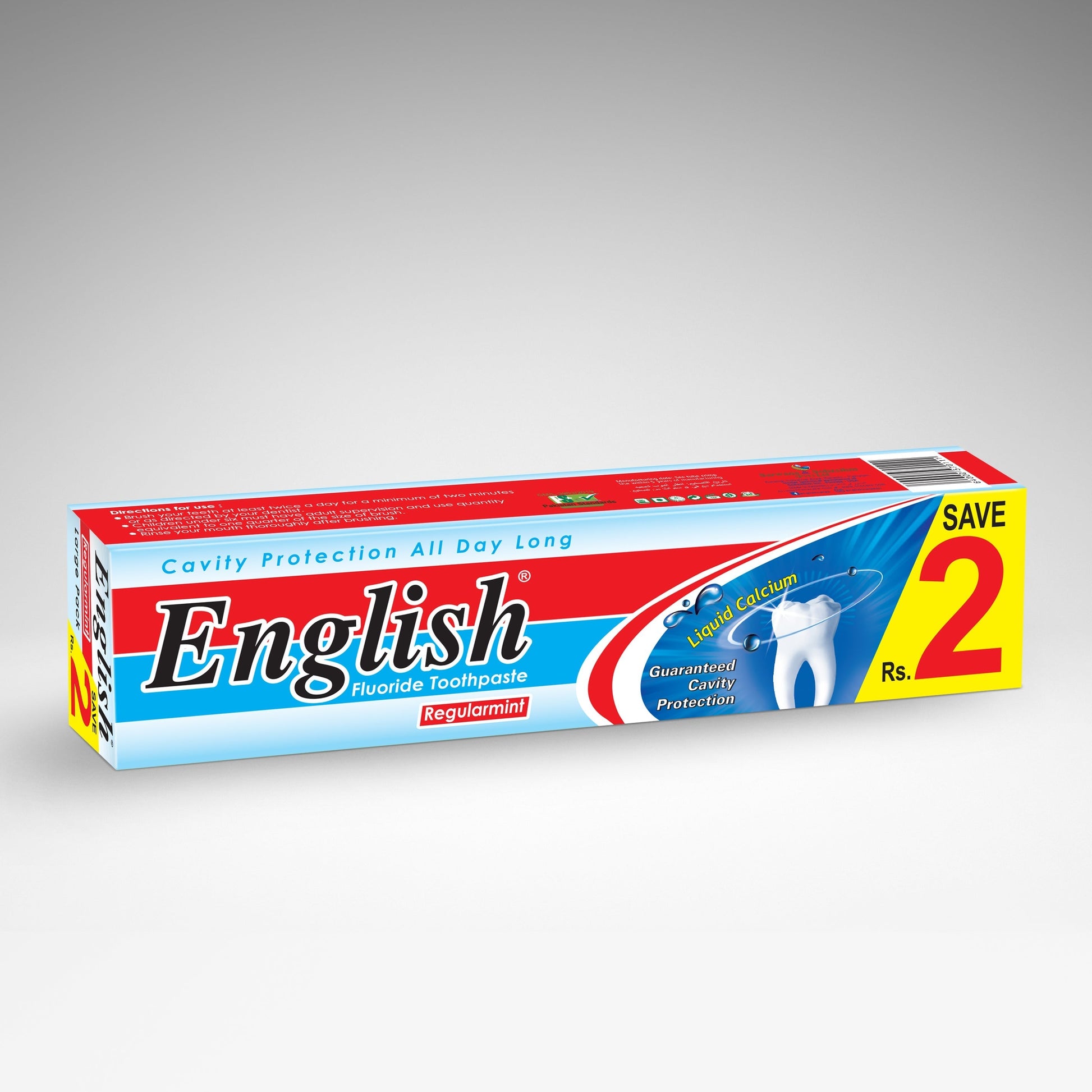 English Regularmint Toothpaste - Medium Cavity Protection & Fresh Breath - Pack of 12 | Jodiabaazar.com
