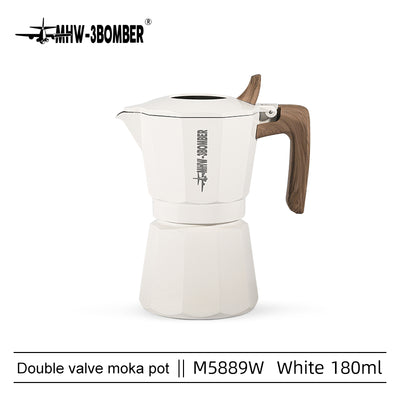 Coffee Cartel - MHW3 Bomber - Double Valve Moka Pot-180ml - White, Aluminum - M5889W