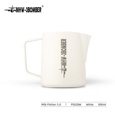 Coffee Cartel - MHW3 Bomber - Milk Pitcher-500ml - Off-White, Stainless Steel, Version 5.0 - P5020W