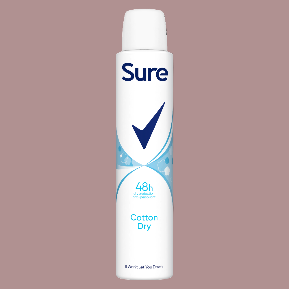 SURE - COTTON DRY - Deodorant Body Spray for Women - ( 1X6 ) 200ml