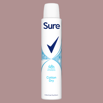 SURE - COTTON DRY - Deodorant Body Spray for Women - ( 1X6 ) 200ml