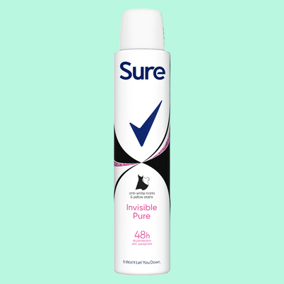 SURE - INVISIBLE PURE - Deodorant Body Spray for Women - ( 1X6 ) 200ml