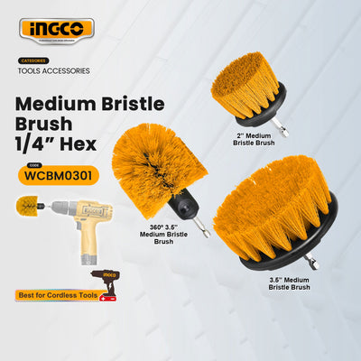 INGCO -  3 Pcs Medium bristle brush set  WCBM0301