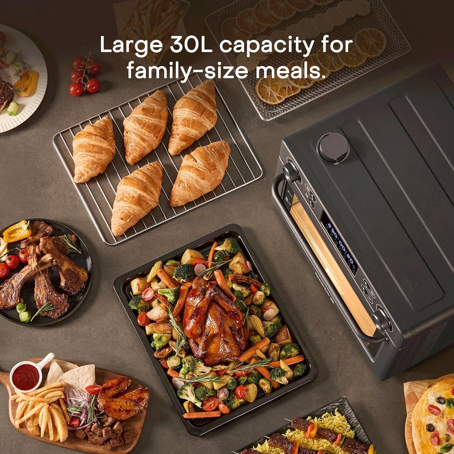 Nutricook - 30L 12 in 1 - Air Fryer Toaster Oven - NC-AFTO330K - Compact Baking - Black Matt - 2 Years Warranty