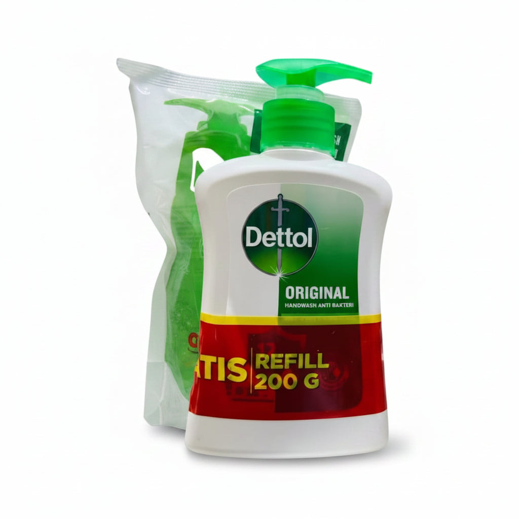 Dettol - ORIGINAL - Liquid HAND WASH - GRATIS REFILL - 245G Bottle + 200G Refill Pouch